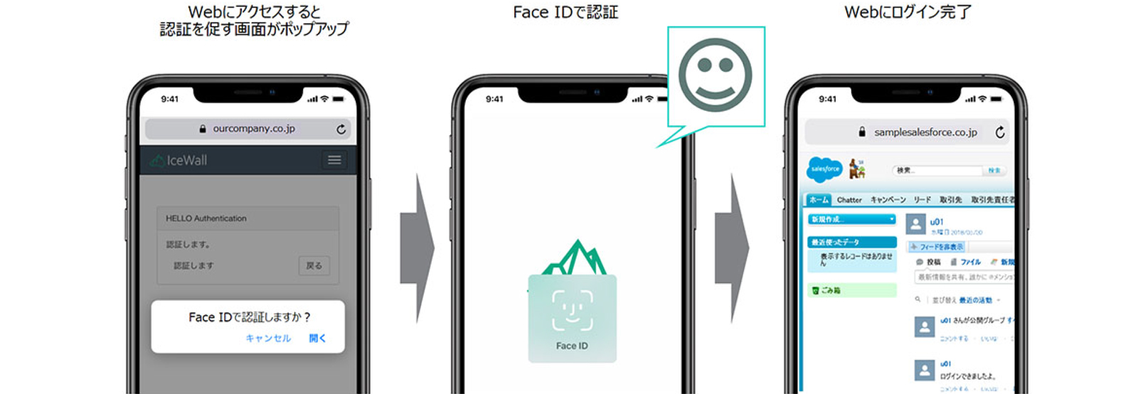 IceWall MFA FIDO2オプションの利用イメージ